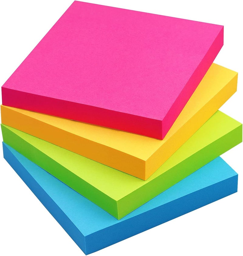 Eastern Wolf Sticky Notes 3x3 Self-Stick Notes Bright Colors Sticky Notes 4 Pads 100 Sheets/Pad (Bright) - Image 1